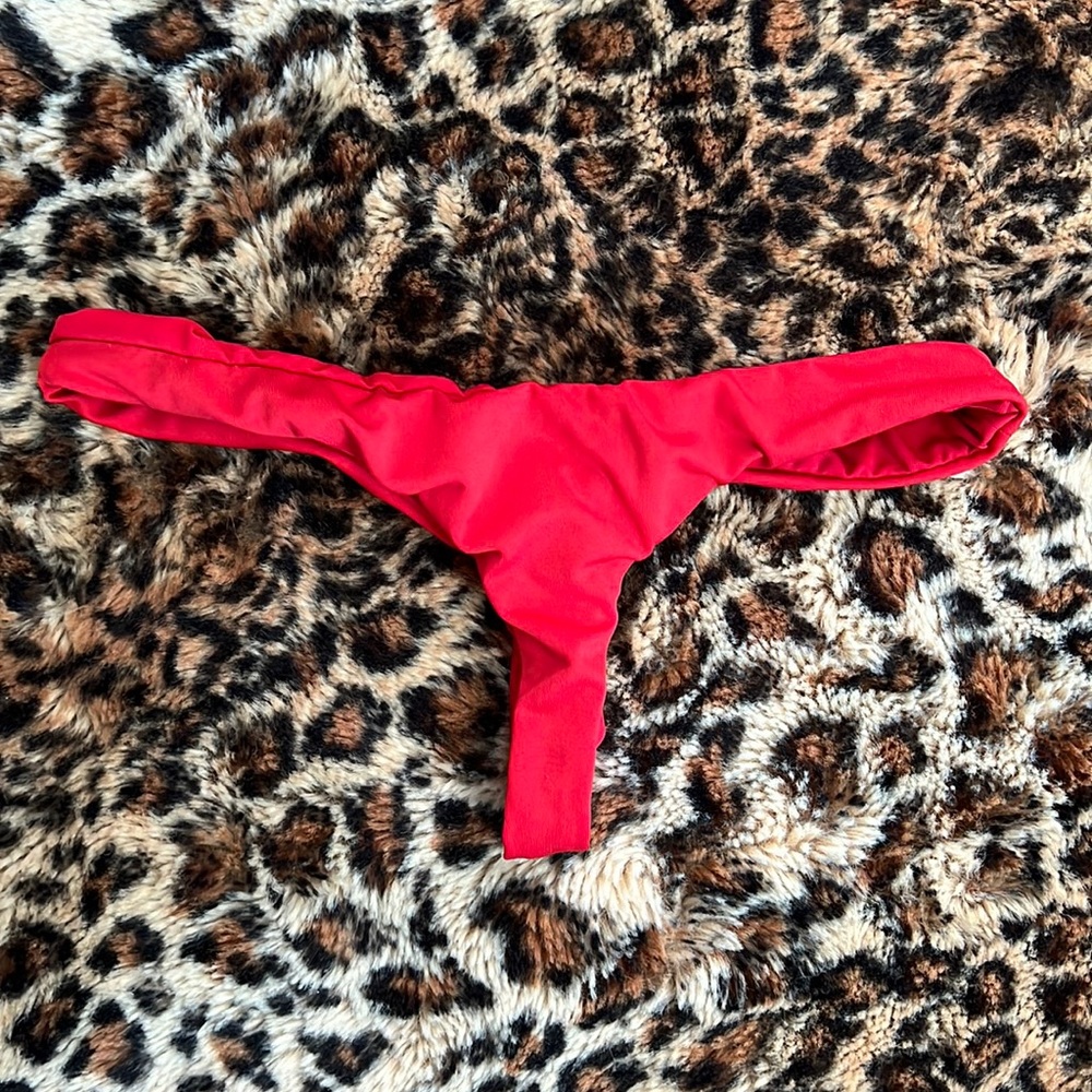 Coulbourne extra cheeky red thong bikini bottoms